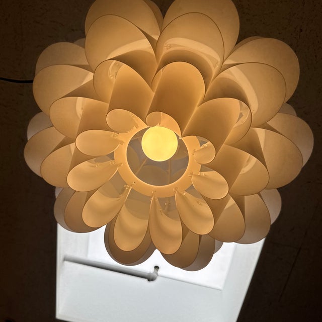 Possini Euro Flower Pendant Chandelier, White For Sale - Image 4 of 12