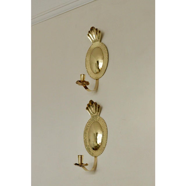 Mid-Century Swedish Hammered Brass Sconces by Sonja Nashult, 1957, Set of 2 For Sale - Image 16 of 16