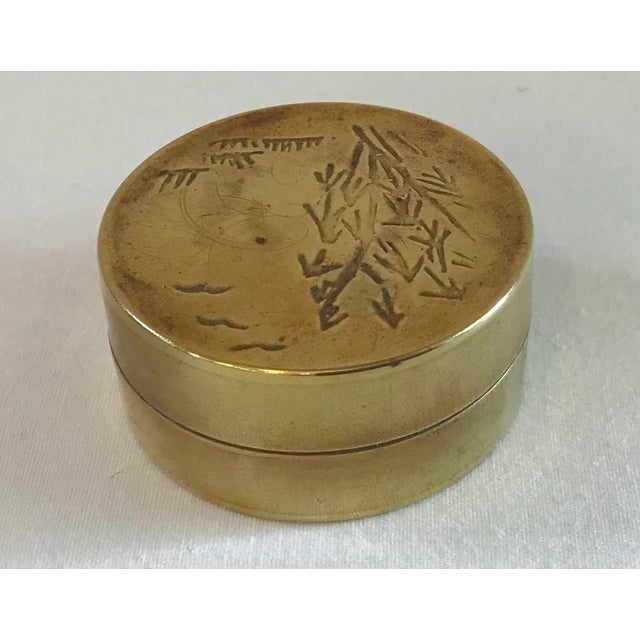 Asian Vintage Asian Brass Trinket Box For Sale - Image 3 of 8