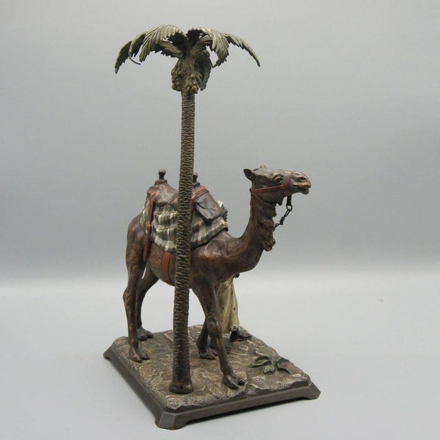 Antique Man with Camel by Franz Bergman, 1890s For Sale - Image 3 of 8