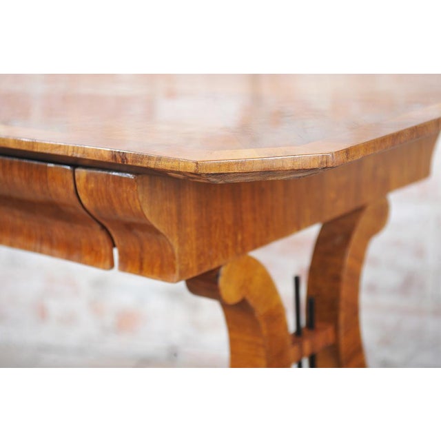 This writing desk with a drawer is an exceptionally elegant and rare example of Austrian furniture making from the early...