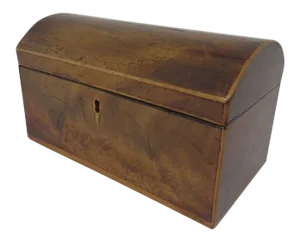 English Mahogany Dome Top Tea Caddy