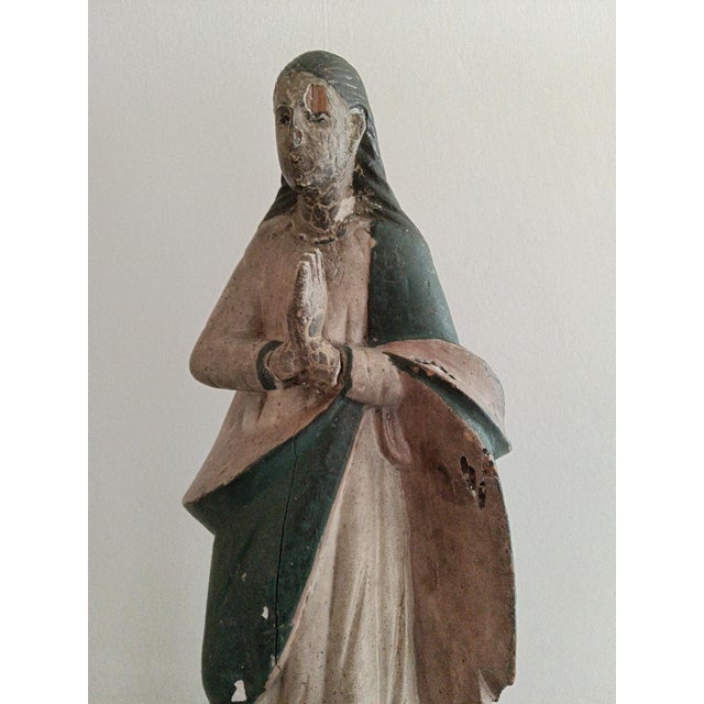 Unknown, Cedar Holy Statue Depicting Our Lady of the Conception ± 1750, 1785., 1800s, Cedar For Sale - Image 6 of 18