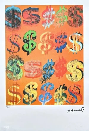After Andy Warhol, 20x Dollar Sign, 1980s, Lithograph