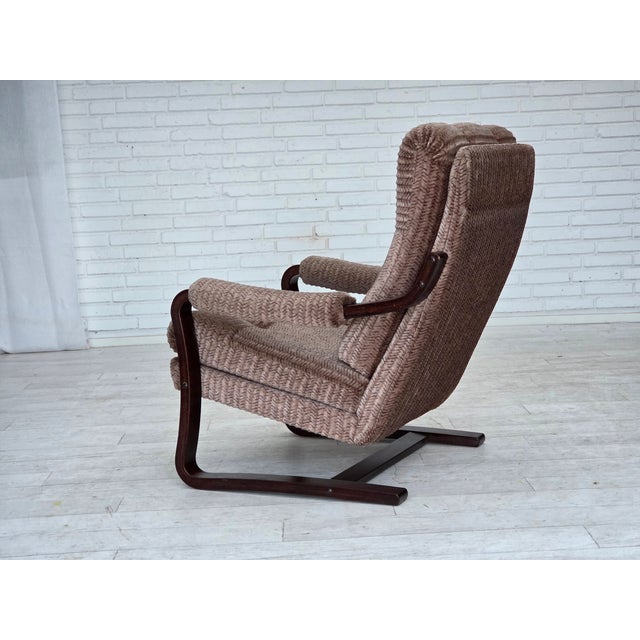 Vintage Danish Lounge Chair in Light Brown Furniture Corduroy, 1970s For Sale - Image 15 of 18