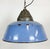 Paint Industrial Blue Enamel and Cast Iron Pendant Light, 1960s For Sale - Image 7 of 16