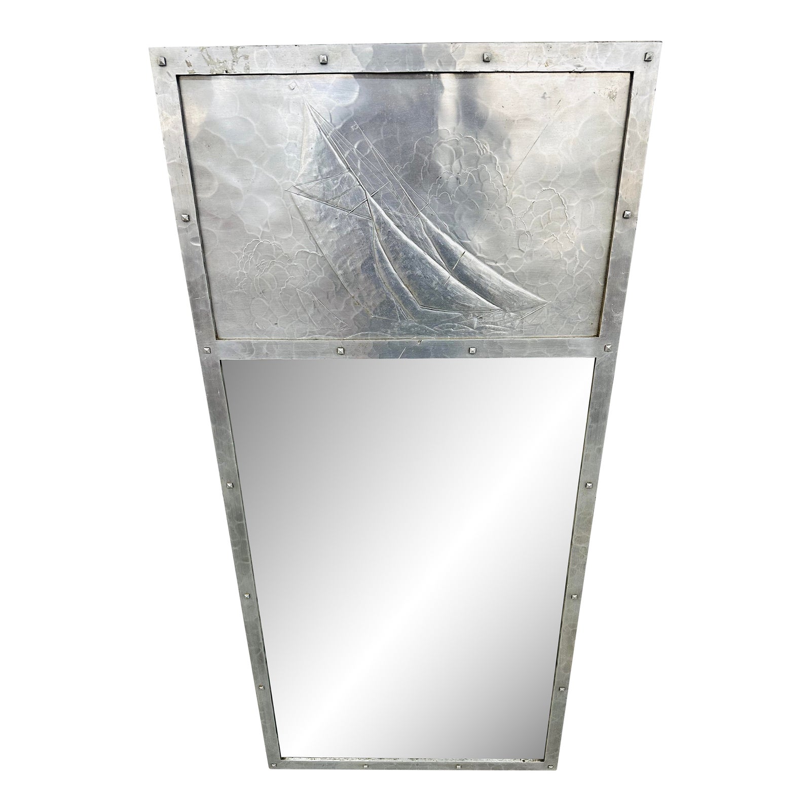 MidCentury Modern Industrial Wall Mirror Chairish