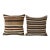Vintage Turkish Hemp Kilim Pillow Cover, Set of Two White Striped Anatolian Cushion Cover, Pair Organic Tribal Pillowcase 24''x 2 4'' For Sale