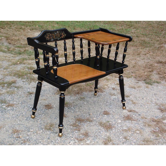 Vintage Ethan Allen Gossip Bench Hitchcock Style Telephone Table Entry Bench Chairish
