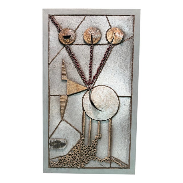 Brutalist Ceramic Wall Sculpture For Sale