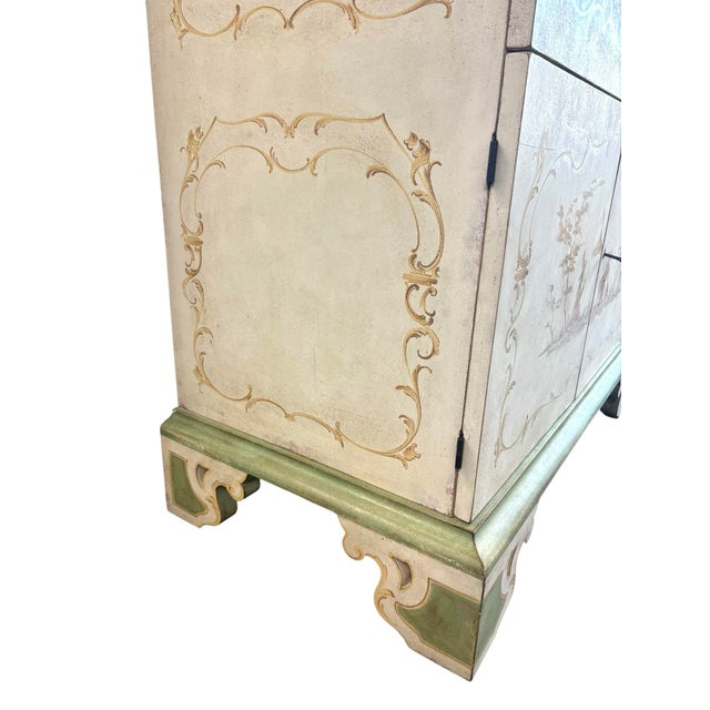 Wood Hand Painted Chinoiserie Pagoda Artisan Cabinet Made in Italy For Sale - Image 7 of 12