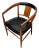 Mid-Century Modern Teak and Black Leather Chair For Sale