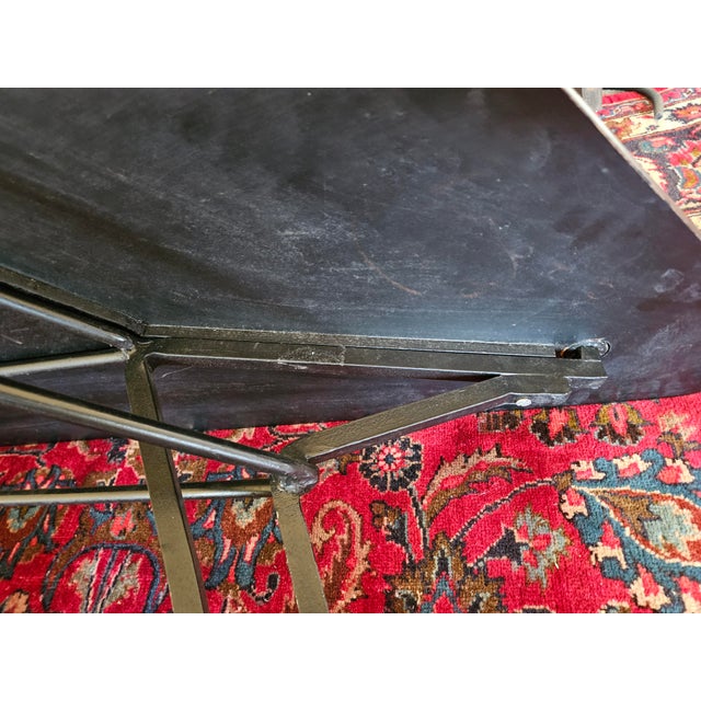 1950s MCM Rare Santorini Wrought Iron Tripod Table With Original Melamine Top For Sale - Image 5 of 8