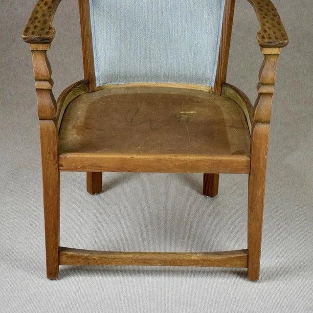 Beige Set of Swedish Armchairs in Pine, 1910s For Sale - Image 8 of 12