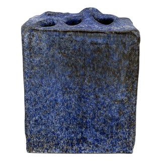 Brutalist Studio Ceramic Vase by Kapner, 1973 For Sale