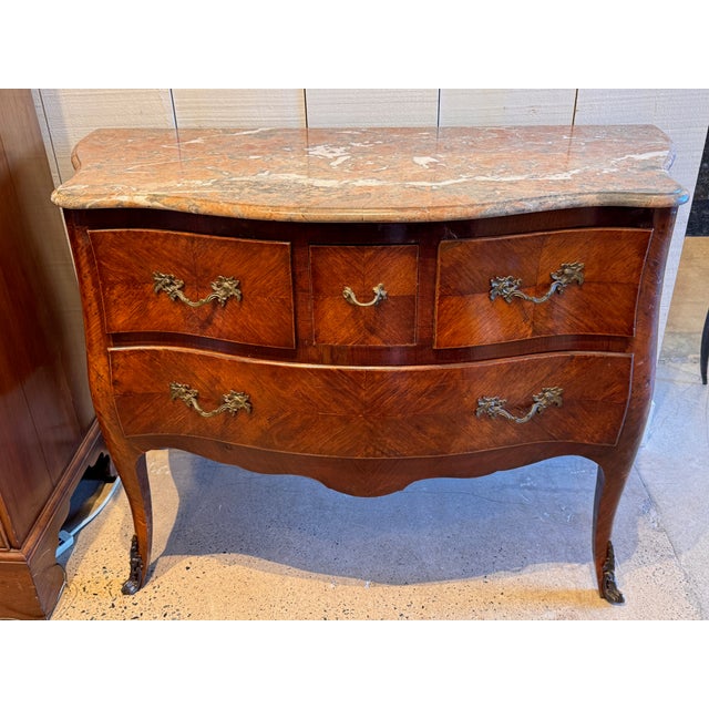 Wood 19th Century French Marble Top Commode For Sale - Image 7 of 15