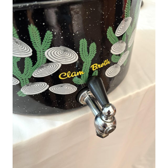 Black Vintage Granite Ware Enamel Clam and Lobster Steamer With Spigot For Sale - Image 8 of 12