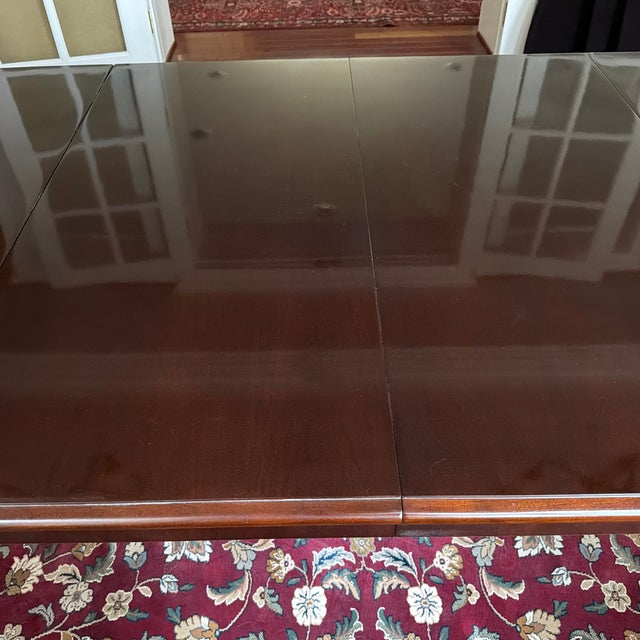 Wood Early 1990’s Thomasville Oval Dining Room Table With 6 Chairs For Sale - Image 7 of 14