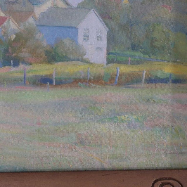 Antique Oil on Canvas Landscape “Summer” by Erna Lange C1930 For Sale - Image 6 of 8