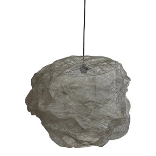 21st Century Handcrafted Knitted Lamp Cloud in Silver Color, D60cm For Sale