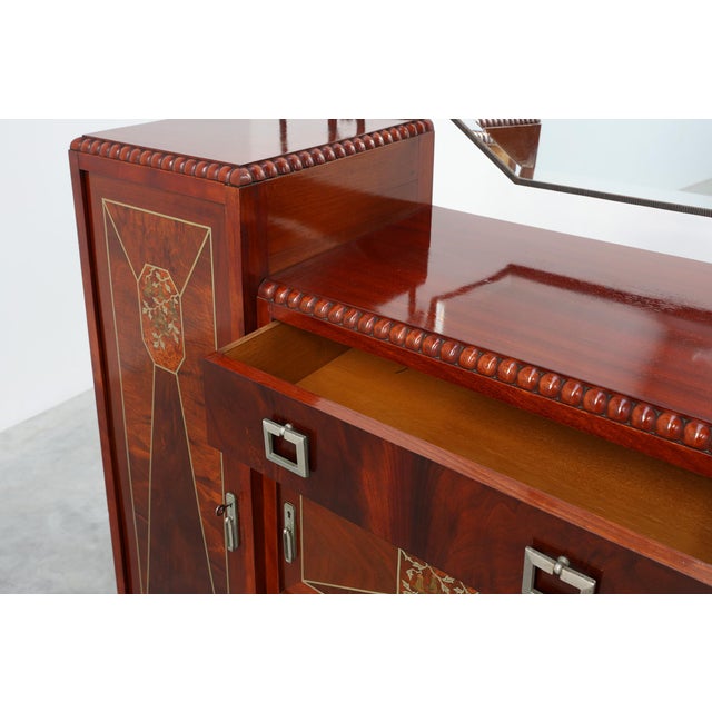 Art Deco Marquetry Cabinet from De Coene Freres, Belgium, 1920s For Sale - Image 17 of 18