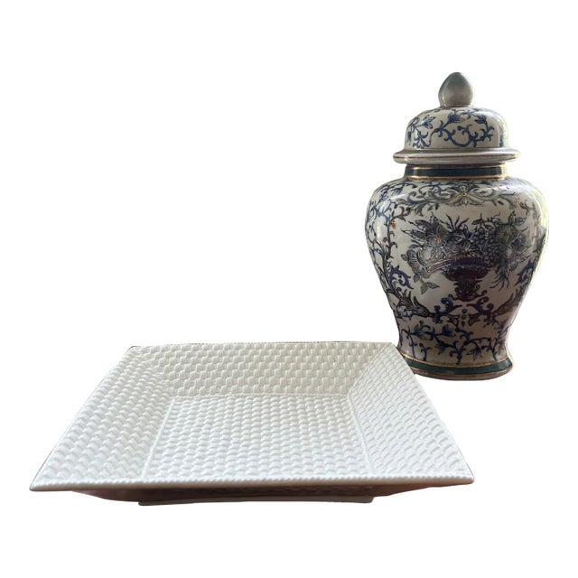 Tiffany & Co. Vintage Basket Weave Square Serving Bowl For Sale