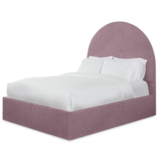 Modern Poppy California King Bedframe, Plum Linen For Sale - Image 3 of 4