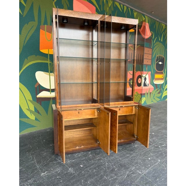 Century Furniture Mid Century Century Burl China Cabinet For Sale - Image 4 of 15