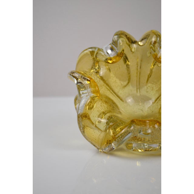 Amber Murano Glass Ashtray with Controlled Bubbles, Italy, 1960s For Sale - Image 13 of 16