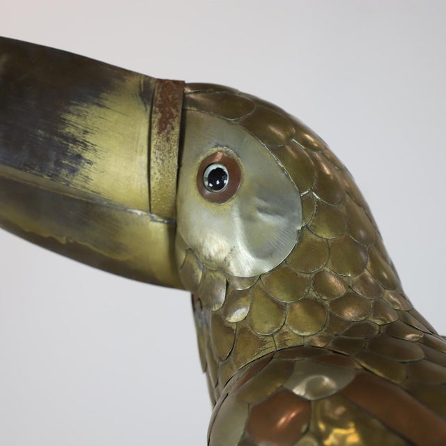 1960s 1960s Big Size Sergio Bustamante Sculpture of Toucan on Hanging Perch For Sale - Image 5 of 17