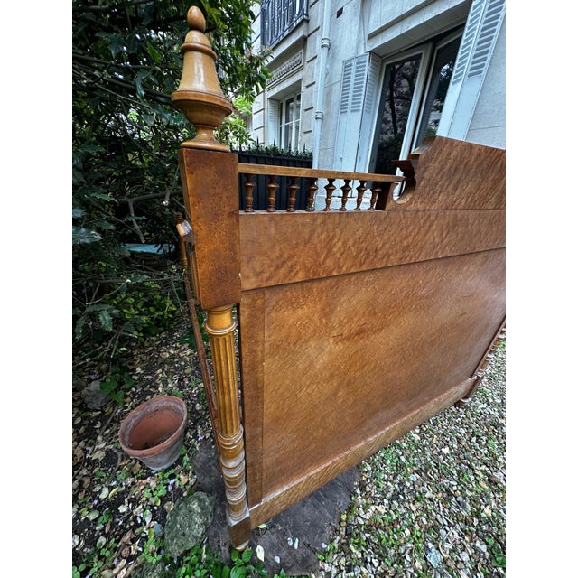 Louis Philippe Style Bed in Burr Wood, 1800s For Sale - Image 14 of 18
