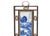 This vintage Chinese wall art panel features a hand-painted blue and white porcelain plaque set within an intricately...