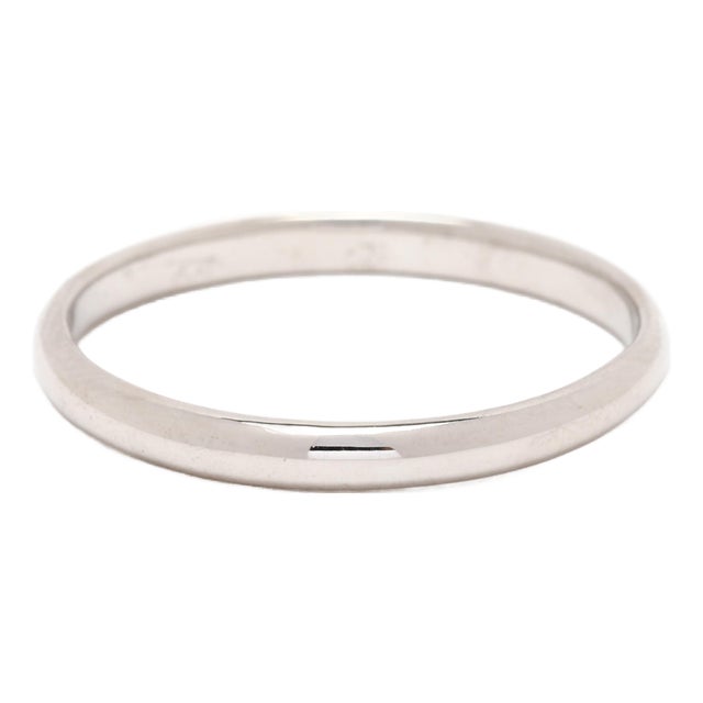 Thin Plain Band Ring, Platinum, Ring Size 6.5, Stackable For Sale