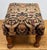 Wood Antique Floral Upholstered Footstool W/ Turned Wood Legs For Sale - Image 7 of 11
