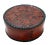 Rustic 1970s Hand Tooled Round Leather Box For Sale - Image 3 of 7