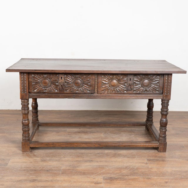 Baroque 18th Century Console Table With Two Carved Drawers, Portugal​​​​​​​ For Sale - Image 3 of 18