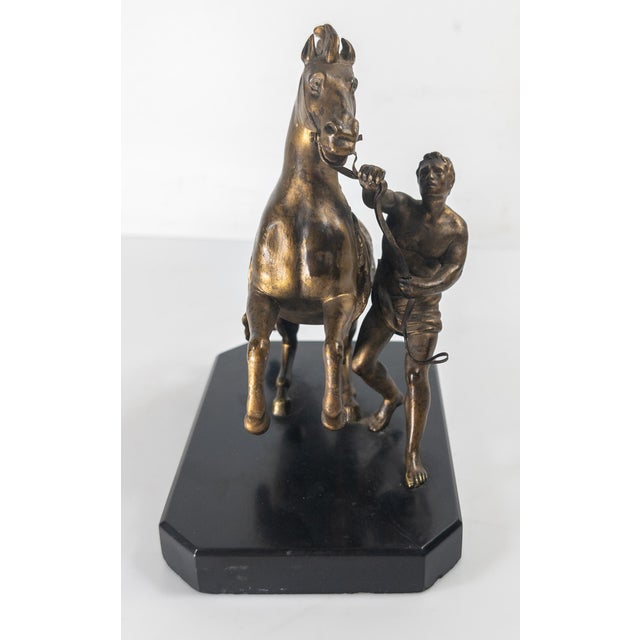 Bronze 19th Century French Gilt Bronze of Rearing Marly Horse After Guillaume Coustou For Sale - Image 8 of 17