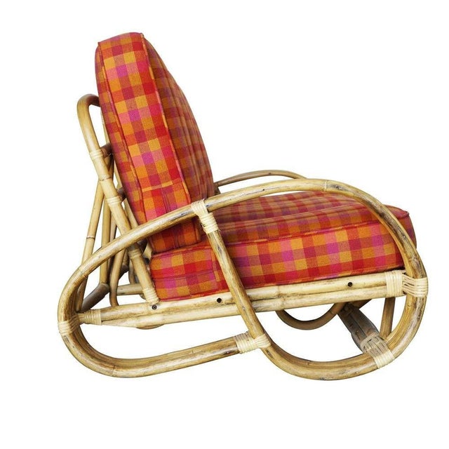 Mid-Century Modern Restored 5-Strand "Reverse Pretzel" Rattan Sofa & Lounge Chair Living Room Set For Sale - Image 3 of 10