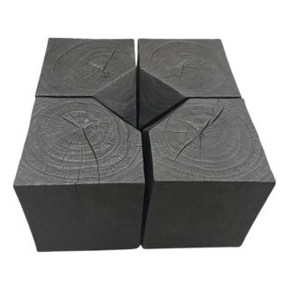 Andrianna Shamaris Modular Charred Suar Wood Coffee Table For Sale