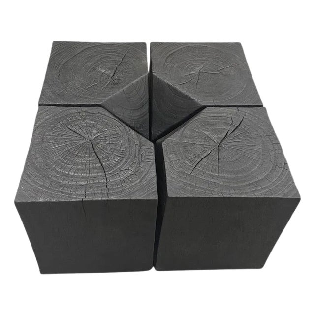 Andrianna Shamaris Modular Charred Suar Wood Coffee Table For Sale