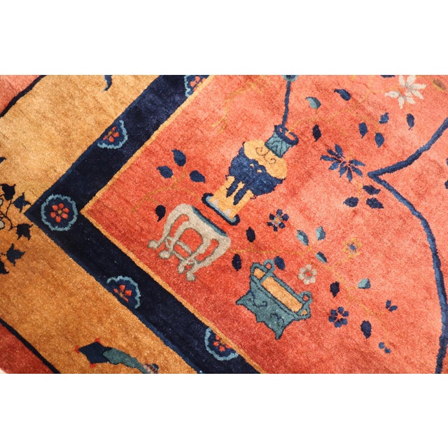Red Enchanting Art Deco Chinese Rug - 9' x 11'7" For Sale - Image 8 of 9