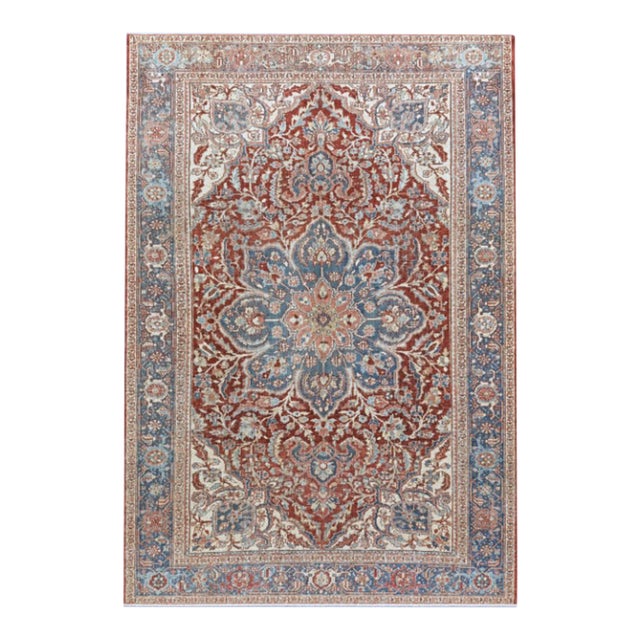 Antique Heriz Rug | Floral Medallion | 8x11 For Sale
