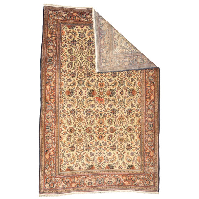 Antique Persian Kashan Rug 6'9" x 9'3''. Central Persian city known for finely woven. room size and scatter rugs, with...