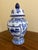 A beautiful Chinoiserie blue and white porcelain covered ginger jar China, Late 20th Century Measures: 6.25ʺW × 6.25ʺD ×...