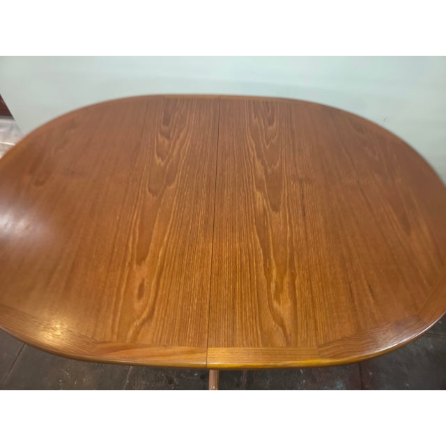 Rare Mid-Century Danish Modern Teak Dining Table Pedestal Base G-Plan 1970s For Sale - Image 9 of 10