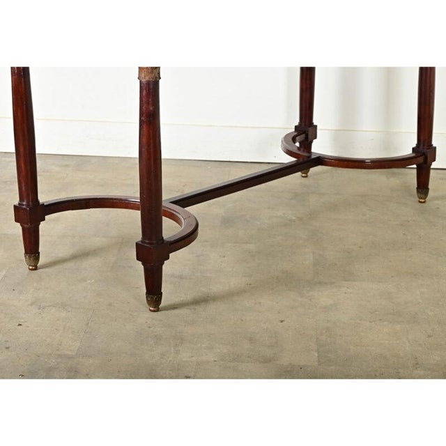 French French 19th Century Louis XVI Style Mahogany & Marble Center Table For Sale - Image 3 of 12