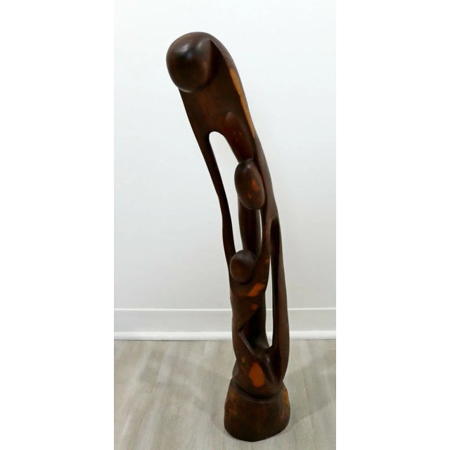 Mid Century Modern Abstract Figurative Wood Carving Floor Sculpture For Sale - Image 9 of 10