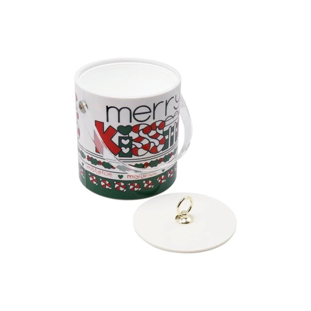 Mid-Century Modern "Merry Kissmas" Ice Bucket For Sale - Image 3 of 7