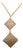 Vintage 1967 Signed Napier Goldtone Woven Diamond Shaped Pendants Necklace For Sale