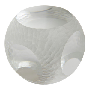 Vintage Czech Signed Battuto Glass Paperweight Sculpture 1980's